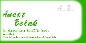 anett belak business card